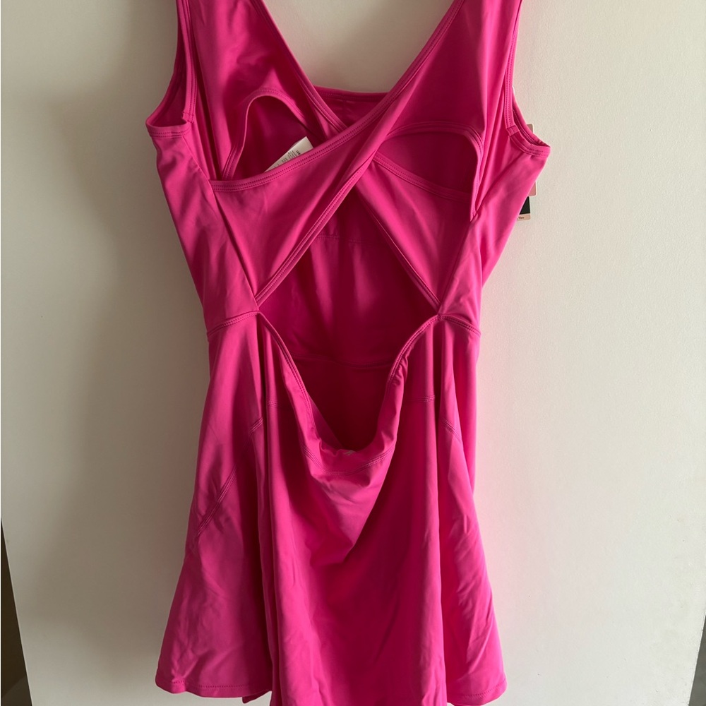 BNWT Halara Easy Peezy Shorts Dress in Fuscia Fedora Size L - Picture 8 of 8